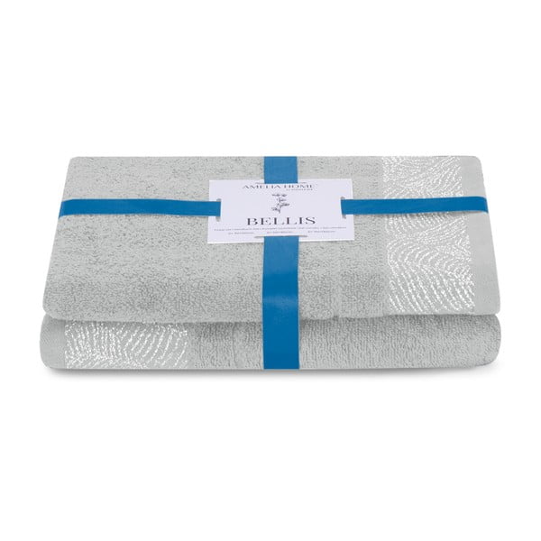 Svetlosivé froté bavlnené uteráky a osušky v súprave 2 ks Bellis – AmeliaHome