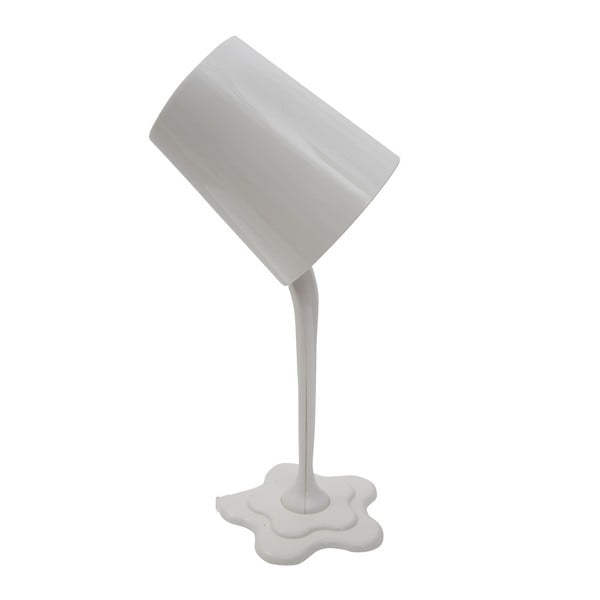 Biela stolová lampa Mauro Ferretti Glass Bianco, 13 × 37 cm