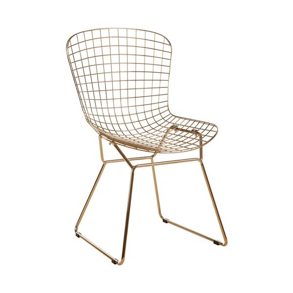 Kovová jedálenská stolička v zlatej farbe District – Premier Housewares