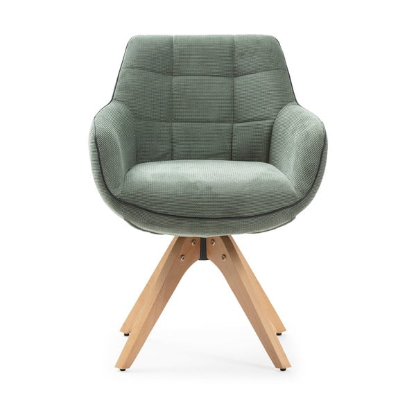 Zelené čalúnené jedálenské kreslá v súprave s podrúčkami 2 ks Donatelo – Marckeric-image-2