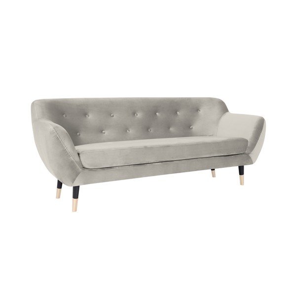 Krémovobiela pohovka s čiernymi nohami Mazzini Sofas Amelie, 188 cm-image-2