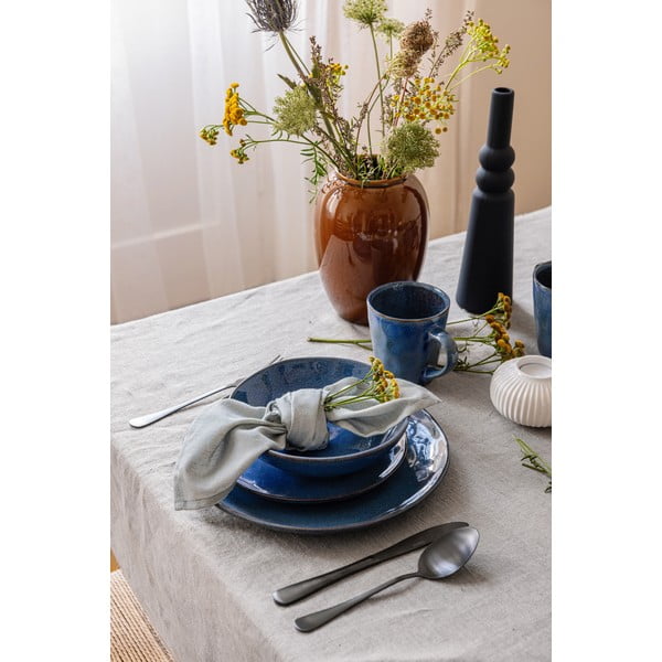 Tmavomodrá kameninová jedálenská súprava 16 ks Glosia - Bonami Selection-image-1