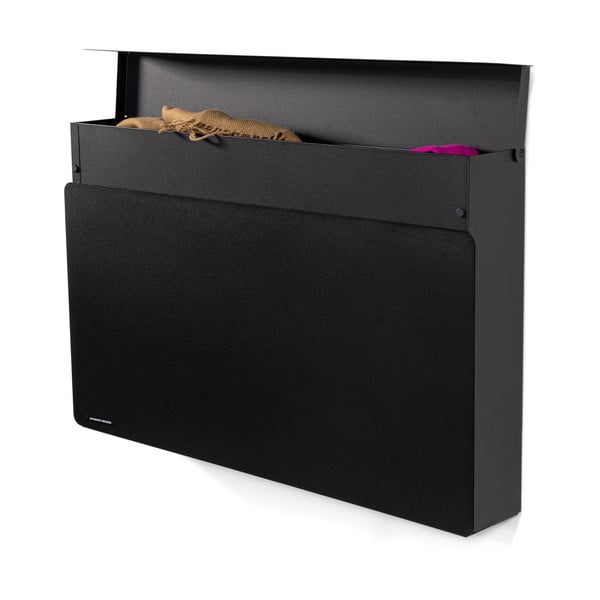 Čierna kovová výklopná/závesná skrinka na topánky 78x48x13 cm Luigi – Spinder Design-image-2