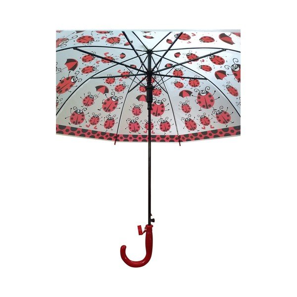 Detský transparentný dáždnik s červenými detailmi Birdcage Ladybird, ⌀ 82 cm-image-2