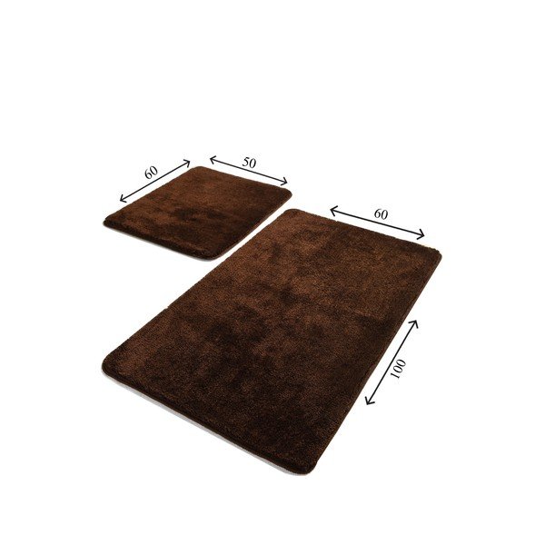 Tmavohnedé kúpeľňové predložky v súprave 2 ks 60x100 cm Havai – Foutastic-image-3