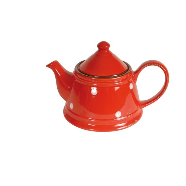 Červená keramická kanvica Antic Line Tea Red, 480 ml
