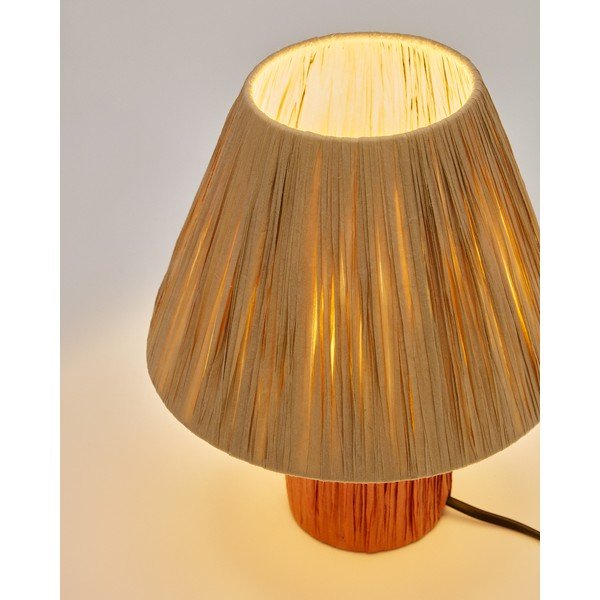 Stolová lampa v prírodnej a terakotovej farbe (výška 25 cm) Pulmi – Kave Home-image-3