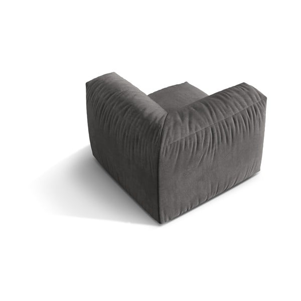 Sivý zamatový modul pohovky (variabilný) Martina – Micadoni -image-2