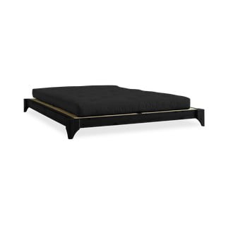 Čierna posteľ z borovicového dreva Karup Design Elan, 180 × 200 cm