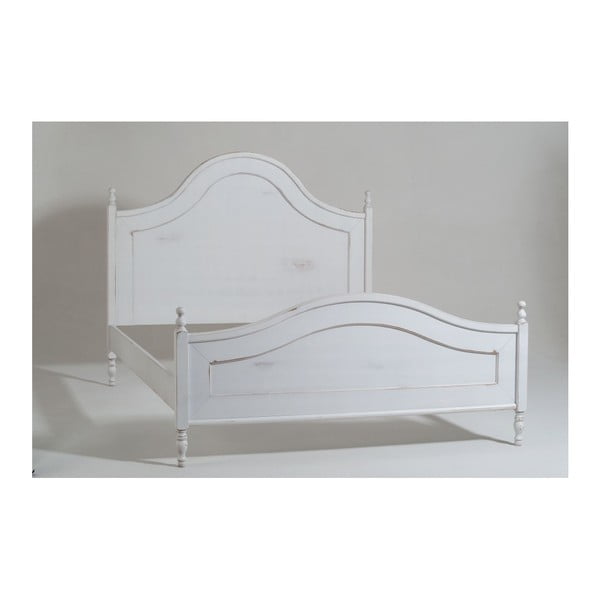 Biela dvojlôžková drevená posteľ Castagnetti Nadine, 160 x 200 cm
