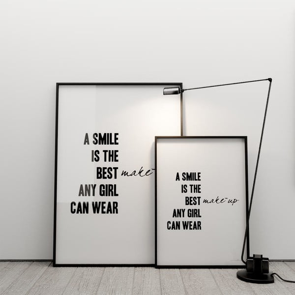 Plagát A smile is the best make up any girl can wear, 50x70 cm