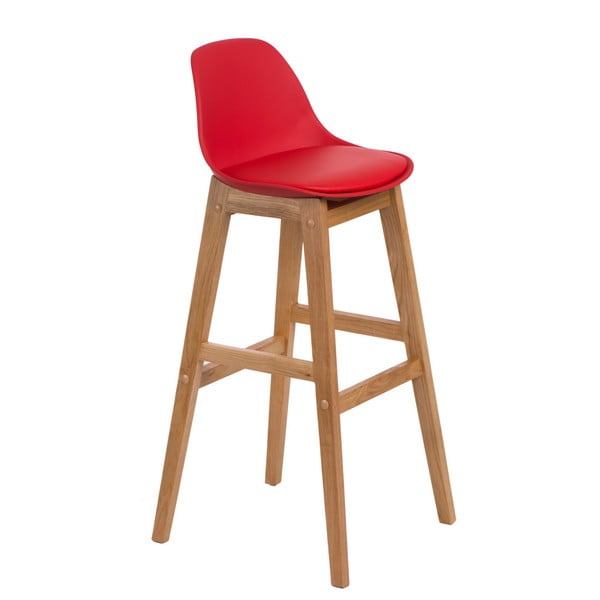 Barová stolička D2 Norden Wood, červená