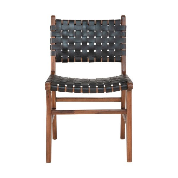 Čierno–hnedé jedálenské stoličky z teakového dreva v súprave 2 ks Perugia – House Nordic-image-1