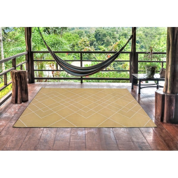 Žltý vonkajší koberec Universal Hibis Geo, 160 x 230 cm-image-1