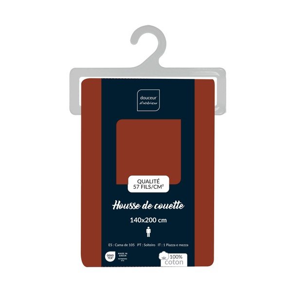 Bavlnená obliečka na perinu na jednolôžko v tehlovej farbe 140x200 cm Lina – douceur d'intérieur-image-2