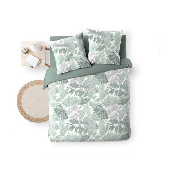 Zelené obliečky na dvojlôžko/predĺžené z mikroflanelu 240x220 cm Epicea – douceur d'intérieur