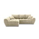 Béžová rozkladacia rohová pohovka so zamatovým poťahom Windsor & Co Sofas Nuage, ľavý roh