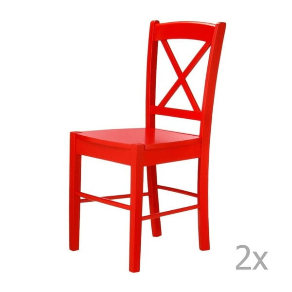 Sada 2 červených jedálnych stoličiek 13Casa Kaos
