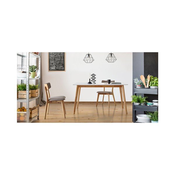 Sada 2 svetlosivých jedálenských stoličiek sømcasa Anais-image-4