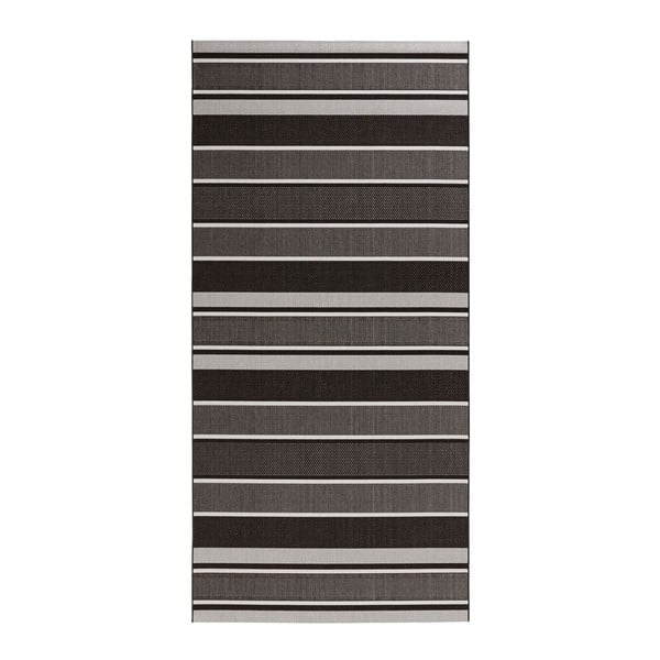 Čierný vonkajší koberec NORTHRUGS Strap, 80 x 200 cm