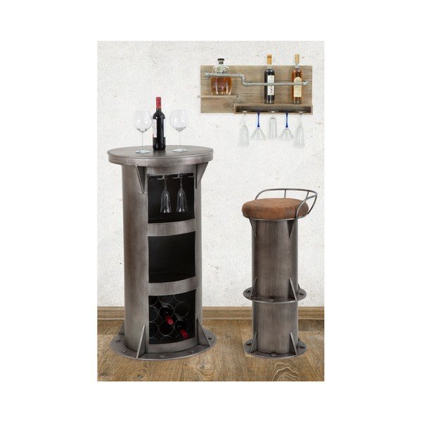 Nástenný držiak na fľašky a poháre Mauro Ferretti Pipe Bar, 30 × 70 cm-image-1