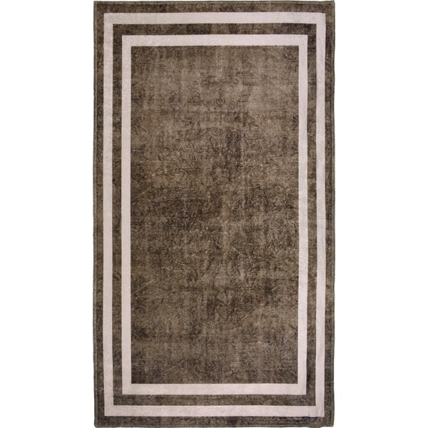 Hnedý prateľný koberec behúň 200x80 cm - Vitaus
