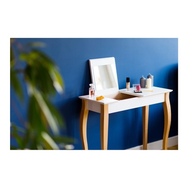 Ružový toaletný stolík so zrkadlom Ragaba Dressing Table, dĺžka 65 cm-image-1
