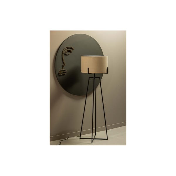 Béžová stojacia lampa s textilným tienidlom (výška  160 cm) Holly – WOOOD-image-3
