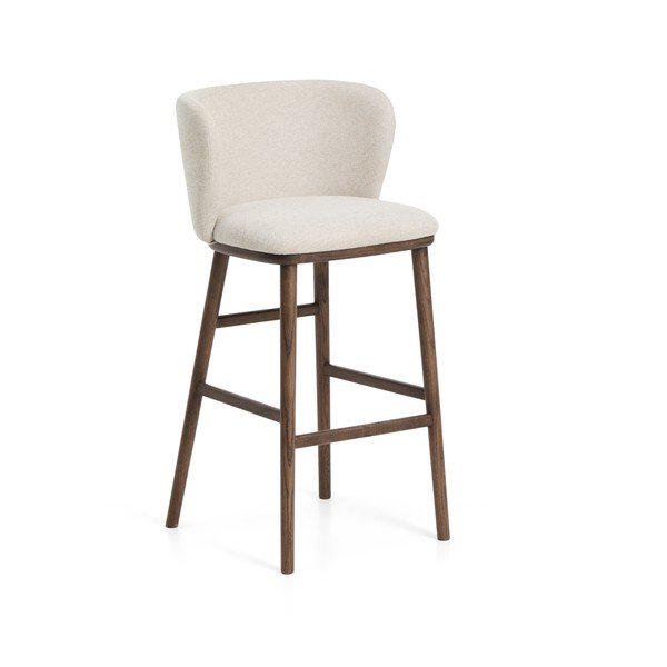 Béžová čalúnená barová stolička (výška sedadla 75 cm) Ciselia – Kave Home