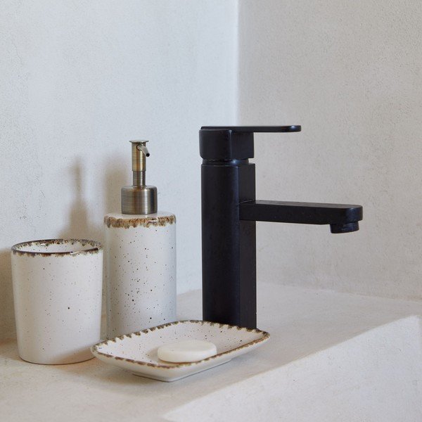 Krémovobiely kameninový dávkovač mydla Toscana Bath – Casafina-image-1