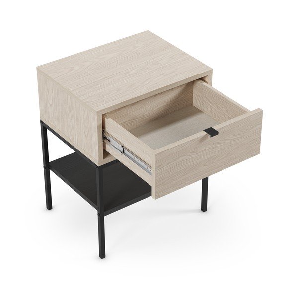 Matný nočný stolík s poličkami v svetlo prírodnej farbe Sali – Marckeric-image-1