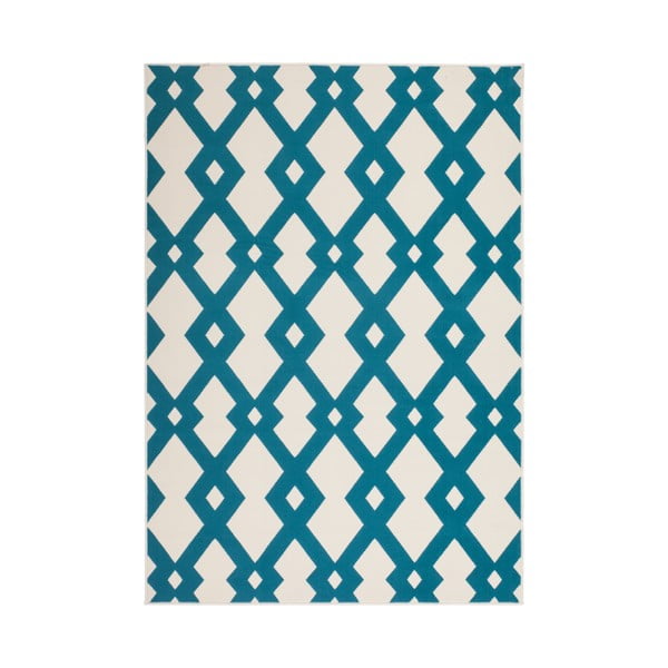 Modro-biely koberec Kayoom Stella 100 Blue, 80 x 150 cm