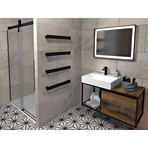 Matne čierny nástenný držiak na uteráky Patron – Sapho-image-1