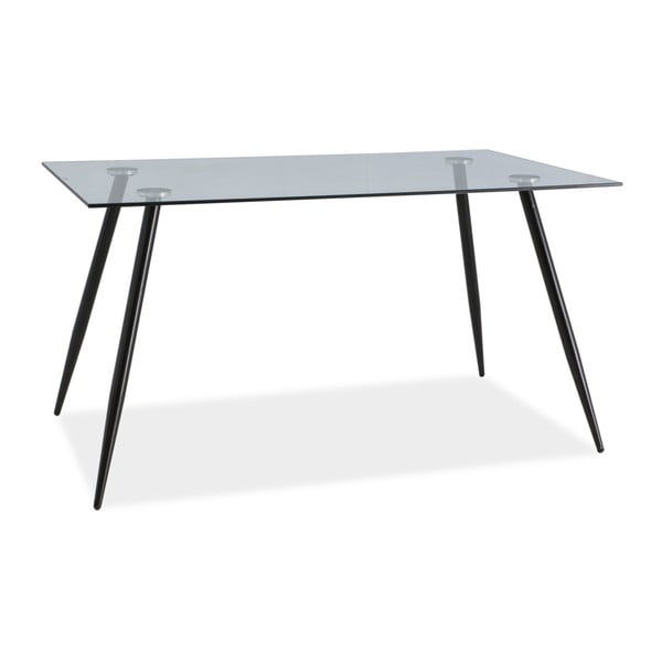 Jedálenský stôl s oceľovou konštrukciou a sklenenou doskou Signal Nino, dĺžka 140 cm