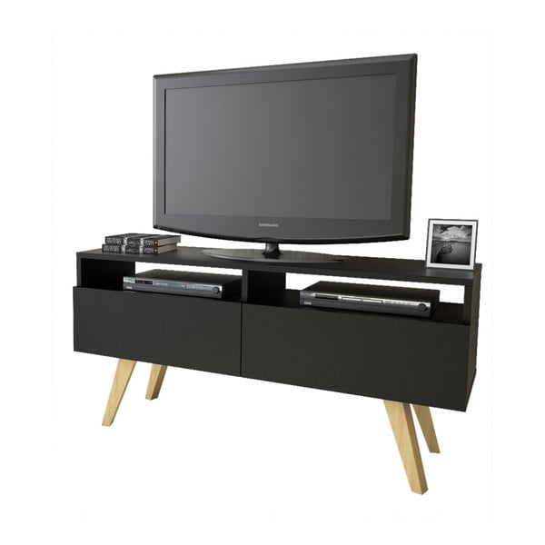 Čierny TV stolík Magenta Home Lucy, šírka 120 cm