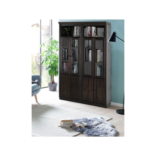 Hnedá vitrína z borovicového dreva 148x223 cm Anita – Støraa-image-3