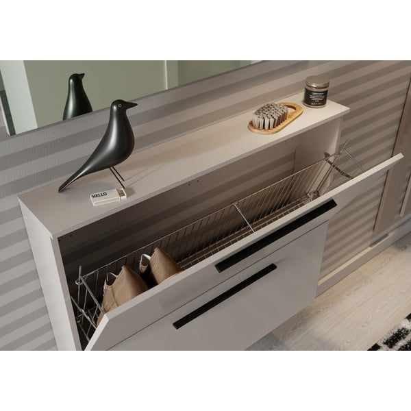 Sivobéžová závesná výklopná skrinka na topánky Utah - Germania-image-1