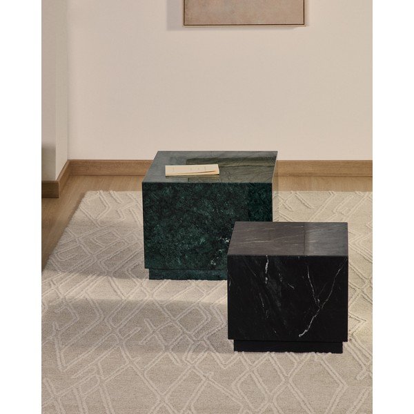 Mramorový odkladací stolík 50x50 cm Sorein – Kave Home-image-1