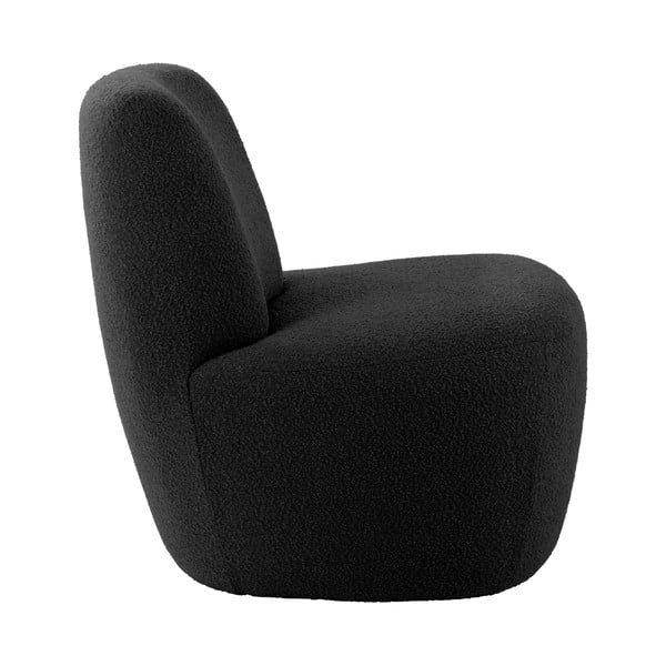 Čierne kreslo z textílie buklé Ada – Leitmotiv-image-2
