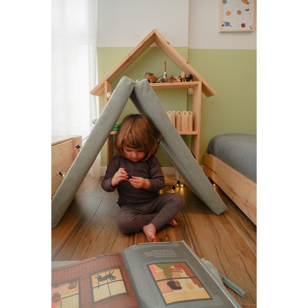 Svetlomodrý menčestrový detský puf Montessori - Little Nice Things-image-3