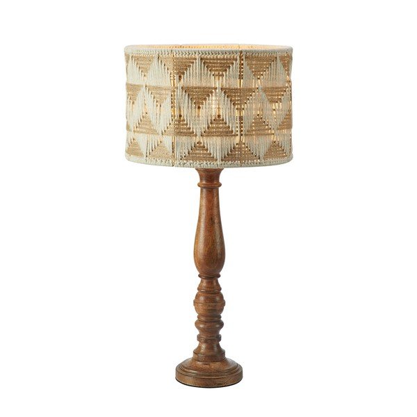 Stolová lampa s tienidlom z textilu a juty v hnedo-prírodnej farbe (výška 62,5 cm) Ano – Markslöjd