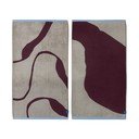 Vínové/sivobéžové froté uteráky v súprave 2 ks z bio bavlny 50x90 cm Nova Arte  – Mette Ditmer Denmark