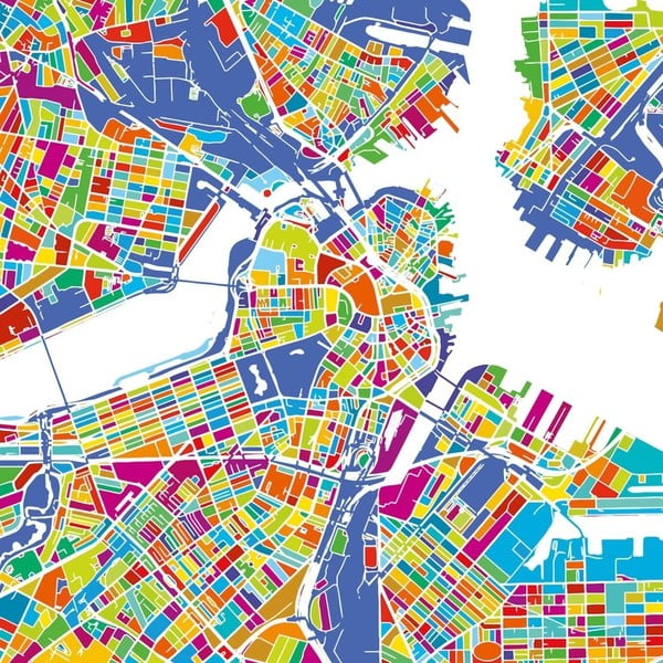 Obraz Homemania Maps Boston, 60 ×  60 cm