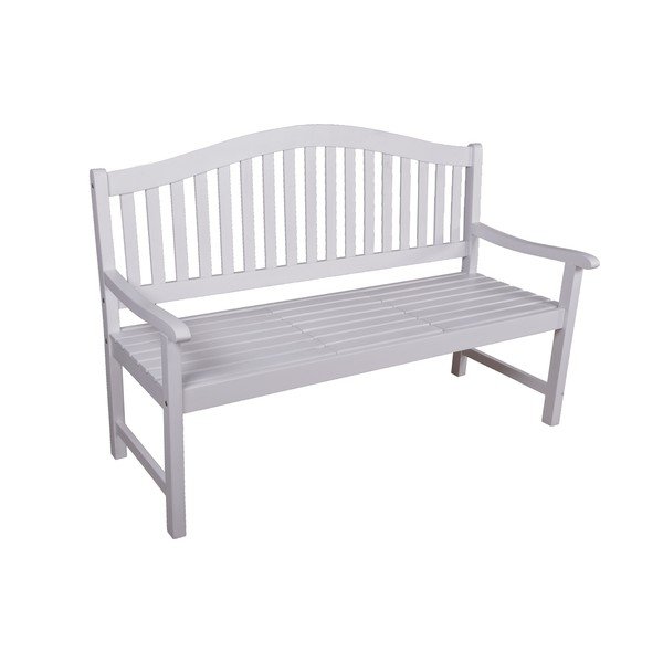 Biela drevená záhradná lavica Singapore – Garden Pleasure