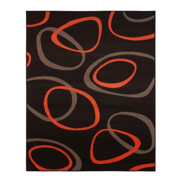 Čierny koberec Hanse Home Prime Pile Ring Night, 120 × 170 cm