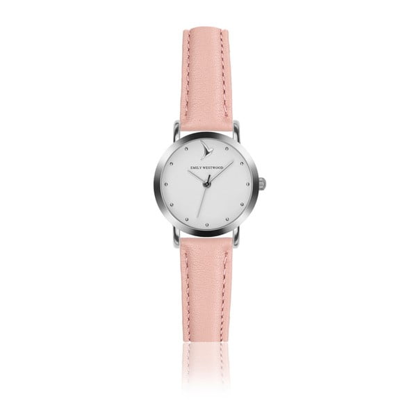 Dámske hodinky so svetloružovým remienkom z pravej kože Emily Westwood Tweet