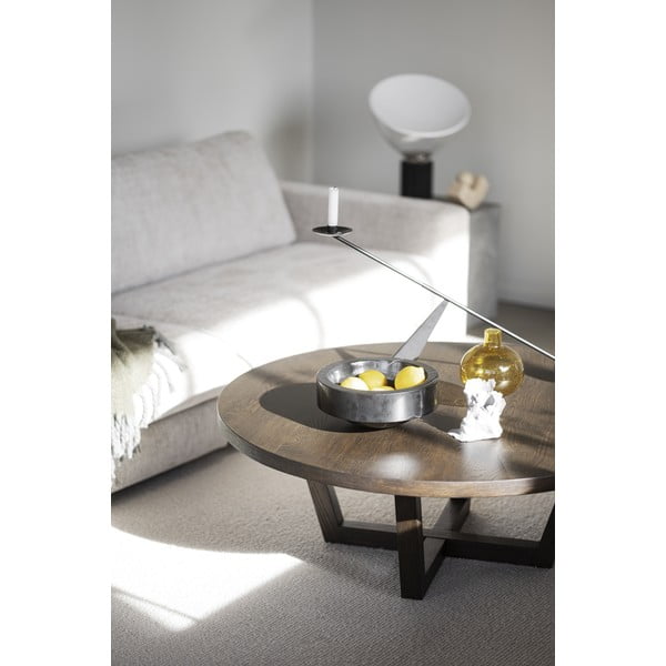 Tmavohnedý okrúhly konferenčný stolík v dekore duba ø 110 cm Boxford – Rowico-image-3