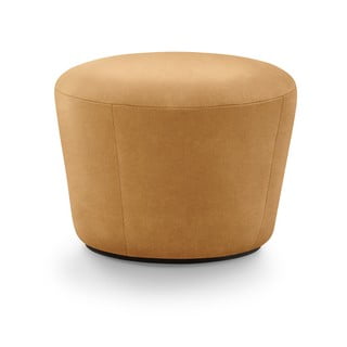 Koňakovohnedý kožený puf EMKO Naïve, ø 52 cm