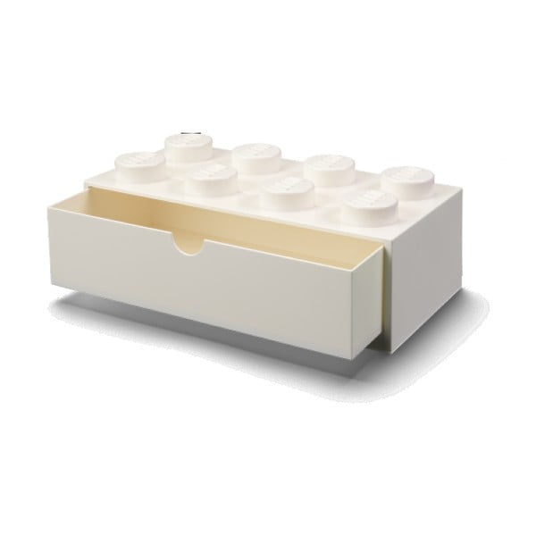 Biely stolový box so zásuvkou LEGO® Brick, 31,6 x 11,3 cm-image-1