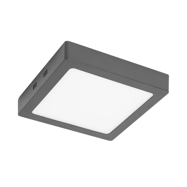 Sivé štvorcové stropné svietidlo SULION, 30 × 30 cm